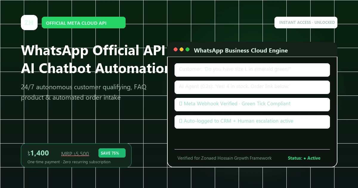 WhatsApp Official Cloud API and AI Chatbot Automation dashboard
